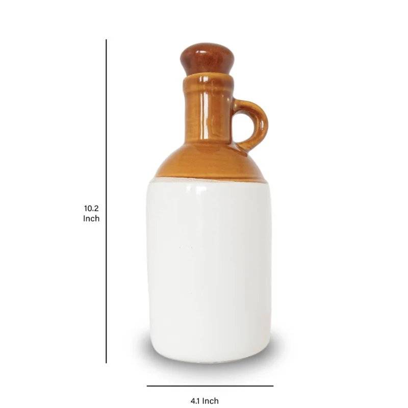 Traditional Khurja Pottery Ceramic Bottle Container