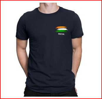 Hit Square Navy Blue India Printed Pure Cotton Round Neck Printed T-Shirt For Men