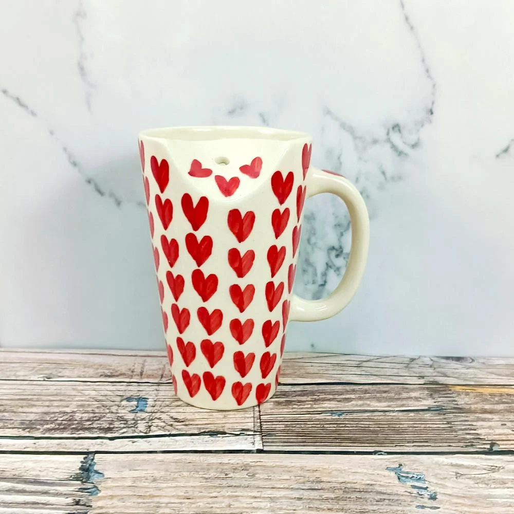 Red Heart Khurja Ceramic Coffee Mug