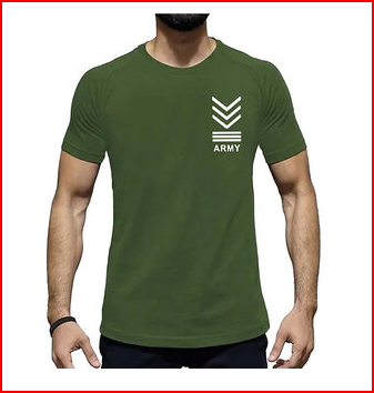 HIT SQUARE Olive Pure Cotton Round Neck Printed For Men