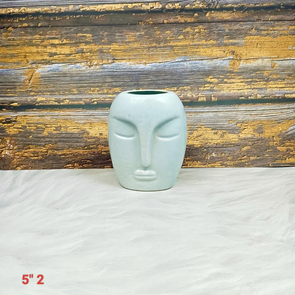 Face Design Ceramic Flower Vase