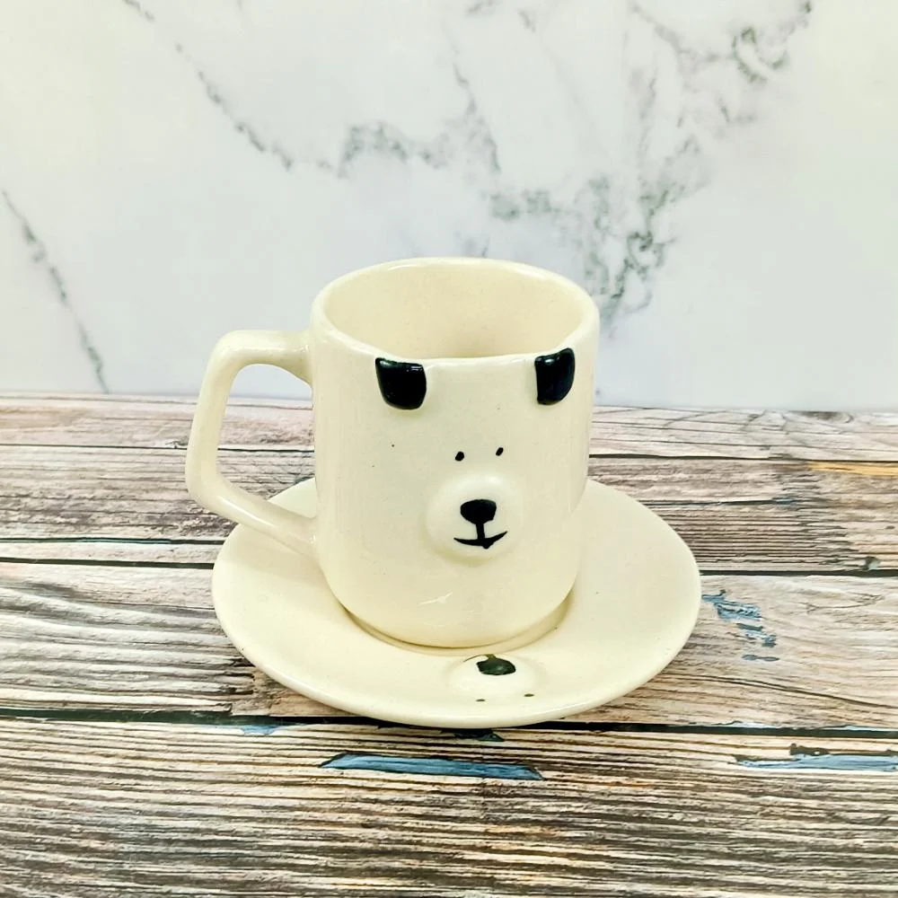Lazy Panda Design Ceramic Cup With Saucer