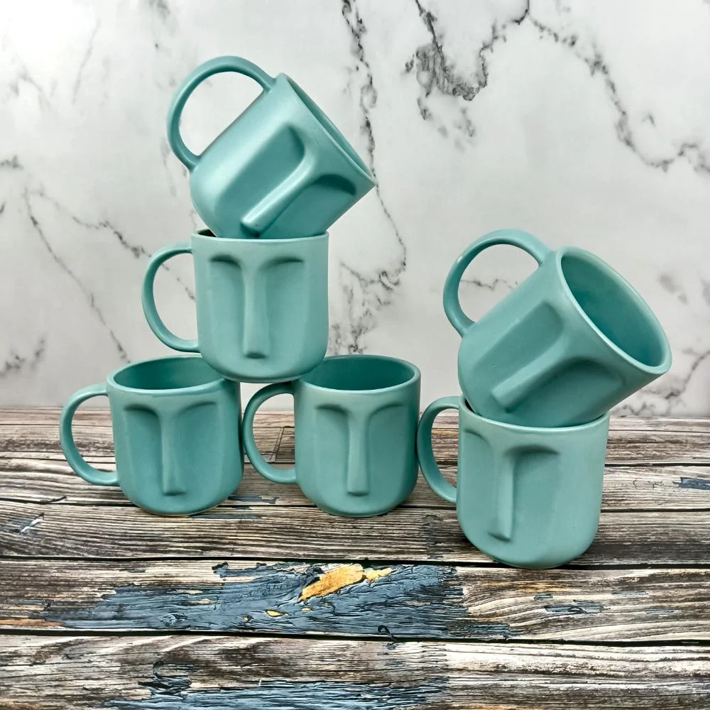 Abstract Face Design Ceramic Milk Mug